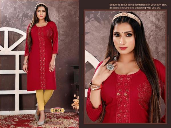 Golden Ziddi vol 1 Rayon Exclusive Designer Kurti Collection